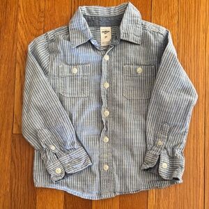 OshKosh B'gosh Blue and White Striped Button Down Shirt
